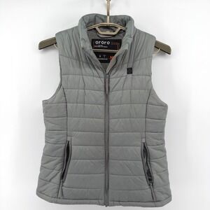 Ororo Women Medium Heated Apparel Vest Gray Puffer Full Zip NO BATTERY